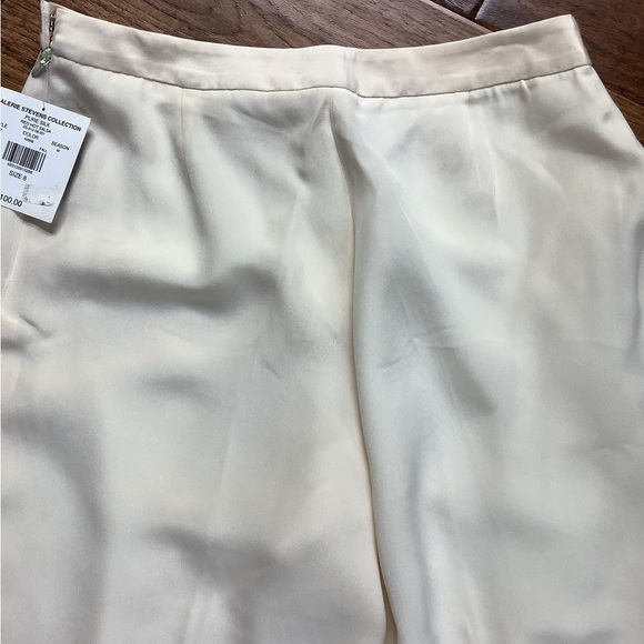NEW/TAGS. VALERIE STEVENS COLLECTION, PURE SILK IVORY WHITE LINED DRESS PANTS, 8 - Picture 7 of 8